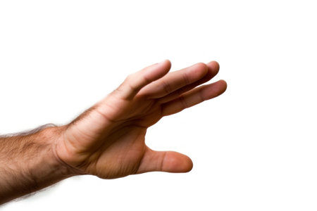 man's hand on a white background, isolated, close-upの素材