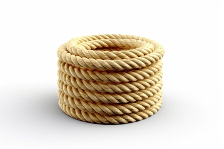 Rope isolated on a white background. 3d render image.の素材