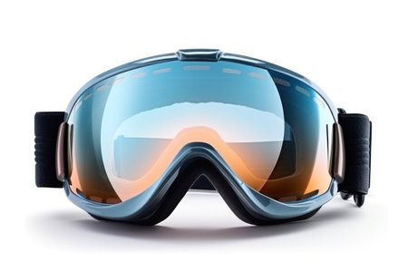 Ski goggles isolated on a white background. 3d illustration.の素材