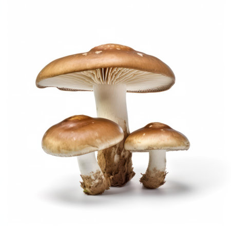 Shiitake mushrooms isolated on white background. Shimeji mushroom.の素材