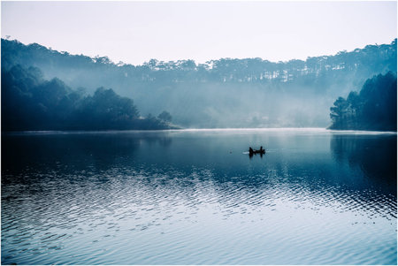Tuyen Lam lake in the morning.