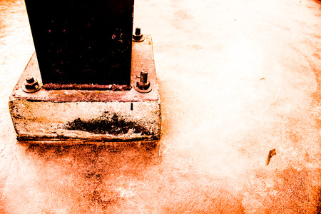 Grunge cement and a hole constructerの写真素材