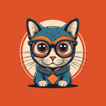 Cute cartoon cat. Vector illustration for t-shirt design.のイラスト素材