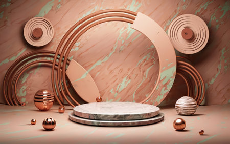 Glossy luxury podium for your design. 3d rendering of empty podium.の写真素材