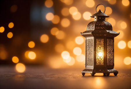 Fantasy-inspired lantern for celebrating Ramadan in an Islamic styleの写真素材