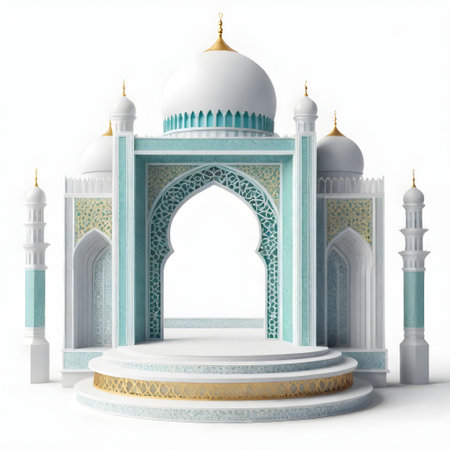 3D view Islamic arch podium stageの写真素材