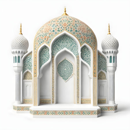 3D view Islamic arch podium stageの写真素材