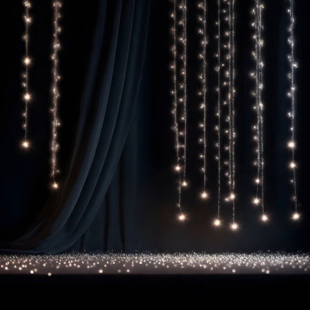 Stage with curtains, spotlights and spotlights.の写真素材