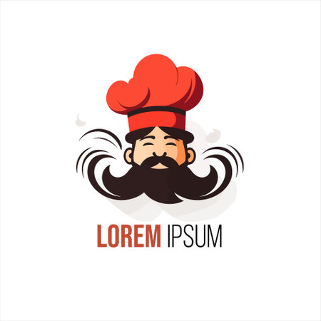 A picture of a chef with a mustache and a red hatのイラスト素材