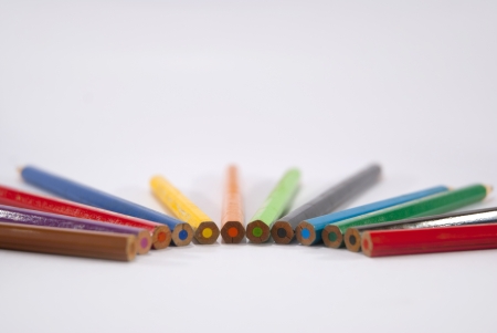 Colorful pencil in lineの写真素材
