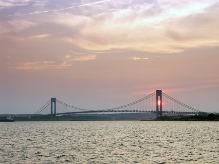 The Verrazano Narrows Bridgeの写真素材
