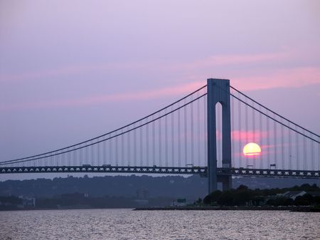 The Verrazano Narrows Bridgeの写真素材