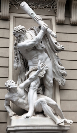 Hercules slaying Augeas for non-payment of debt - the promised fee for cleaning the Augean stables  の写真素材