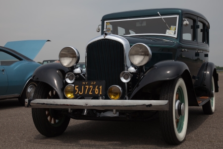 1932 Plymouth at the Antique Automobile Association of Brooklyn Dust Off Car Show on June 12, 2011 at Floyd Bennett Field in Brooklyn, New York, USA.のeditorial素材
