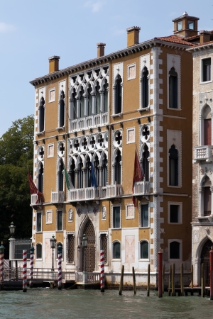 Venetian palazzo along the Grand Canal in Venice, Italyのeditorial素材