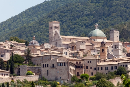 The medieval town of Assisi, Italyの写真素材