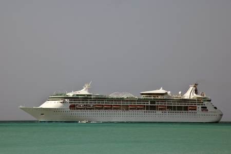 Cruise ship in the Caribbeanの写真素材
