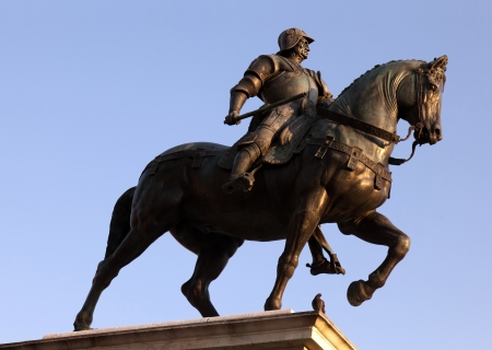 Statue of Bartolomeo Colleoni is a touchstone of early Renaissance sculpture made by Andrea Verrocchio  1481%uFFFD8  and cast in bronze by Alessandro Leopardi のeditorial素材