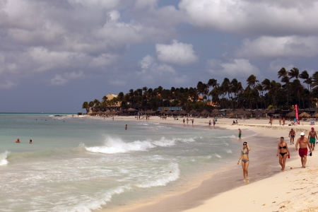 Scenic beach in Arubaのeditorial素材
