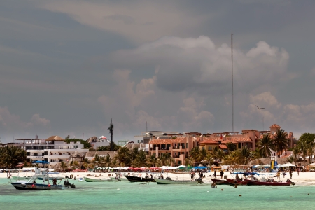 Tropical beach Playa del Carmen in Mexicoのeditorial素材