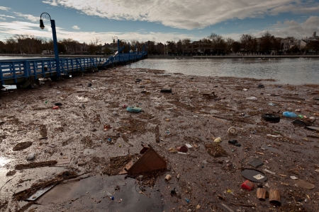 The aftermath of the Superstorm Sandy on October 30, 2012 in the Sheepshead Bay, Brooklyn, New York,...