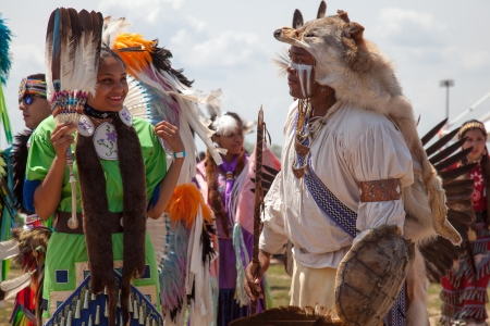 Unidentified participants of the Powwow Native American Festival at Floyd Bennett Field on June 2, 2013 in Brooklyn, NY. The festival attracts over 500 Native American artists, singers and dancers.のeditorial素材