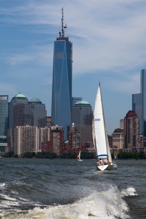 Freedom Tower and the World Financial Center on June 1st, 2013. One World Trade Center is the America's tallest building - and an indelible New York landmark.のeditorial素材