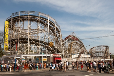 Coney Island on June 22, 2013 in Brooklyn, NY, USA. Coney Island draws biggest crowds after opening two brand new amusement parks.のeditorial素材