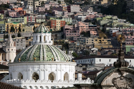 Metropolitan Cathedral of Quito, Ecuador was built in 16th century in Gothic-Mudejar style  It is now the seniormost Catholic church in the country のeditorial素材