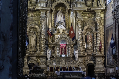 La Merced Church  Iglesia de la Merced  is located in Quito's historical neighborhood  It was built during the 16th century by the priests of La Merced  のeditorial素材