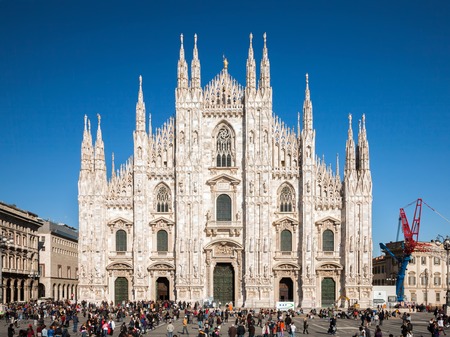 Milan cathedral is the third largest church in the world. It was begun by the Visconti family in 1386 and finished by Napoleon in 1805 more than four centuries later.のeditorial素材