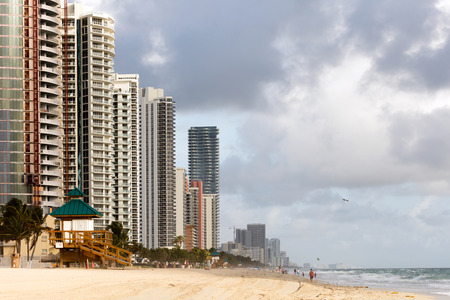 SUNNY ISLES BEACH, FL - DECEMBER 28 2015: Sunny Isles Beach is a city located on a barrier island in northeast Miami-Dade County, Florida, often referred to as Florida's Riviera.のeditorial素材