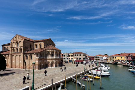 MURANO, ITALY - APRIL 30 2016: Medieval Church of Santa Maria e San Donato located in Murano, northern Italy. The church is one of the oldest in the Venetian lagoon.のeditorial素材