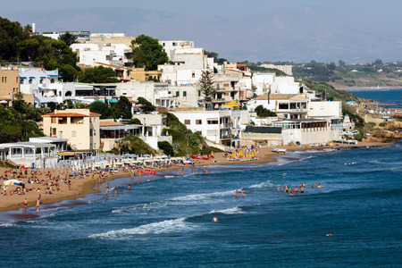 Marinella di Selinunte's beach in Castelvetrano, Sicily, Italy is located near the famous Selinunte's archaeological park.のeditorial素材