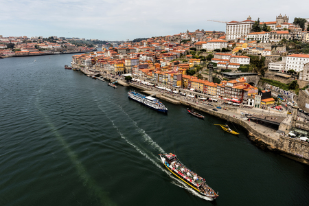 View of Porto and the Douro River from the Dom Luis I Bridgeのeditorial素材