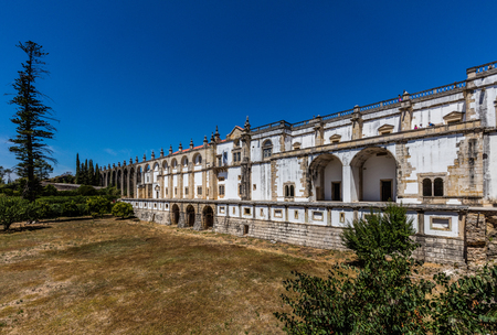 Convent of Christ in Tomar, Portugal. The convent is a historic and cultural monument and a UNESCO World Heritage site.のeditorial素材