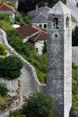 Medieval bell tower Sahat Kula in Pocitelj, Bosnia and Herzegovina, built in mid-17th century.の写真素材