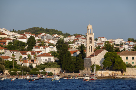 Hvar is a city and port on the island of Hvar, part of Split-Dalmatia County, Croatia.の写真素材