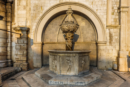 Small Onofrio's Fountain in Dubrovnik, Croatia, built by Petar Martinov in 1441.の写真素材