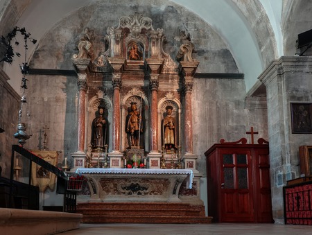 Korcula, Croatia, August 1, 2018: Cathedral of Saint Mark in Korcula, Croatia, built in the 15th-16th centuries.のeditorial素材