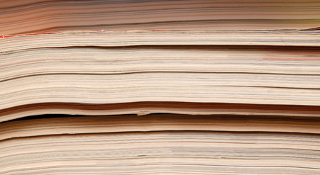 A stack of old magazines.