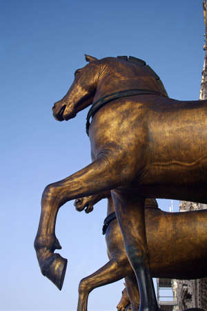 Horses on balcony of San Marco Cathedralの写真素材