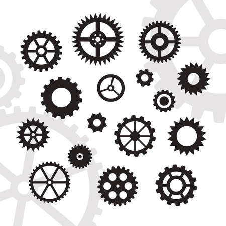 clock gears iconsのイラスト素材