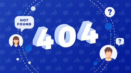 404 website page error. Social media marketing concept. Flat style design with gradient. Modern...