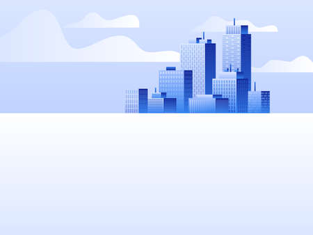 Landscape modern city. Concept website template. Ideal as a background or for your infographic. Vector illustration.のイラスト素材