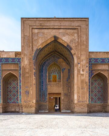 Ghyasyh School in Khargerd, Khorasan province, Iran. It's aged about 550 years and has been considered a significant architecutal design in Iranian architecture history.の写真素材