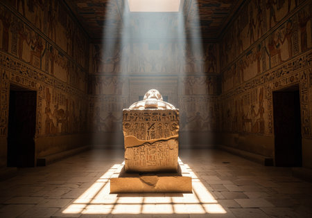 Interior of the Temple of Hatshepsut in Luxor, Egyptの素材