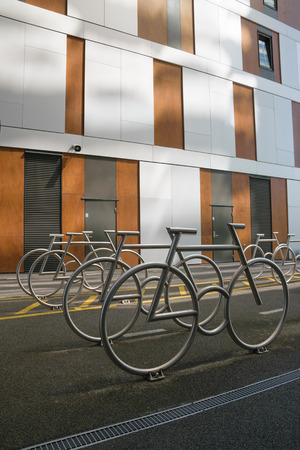 Bicycle parking design in the modern district of Osloの写真素材