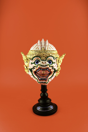 Beautiful Hanuman head for Khon, Traditional Thai performing arts based on Literature Ramayanaの写真素材
