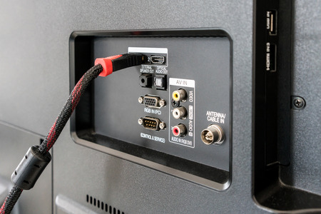 Input Output Panel on the back of an LCD / LED Televisionの写真素材